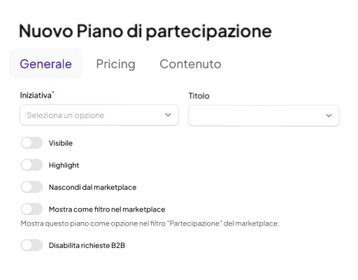 Sell registration packages